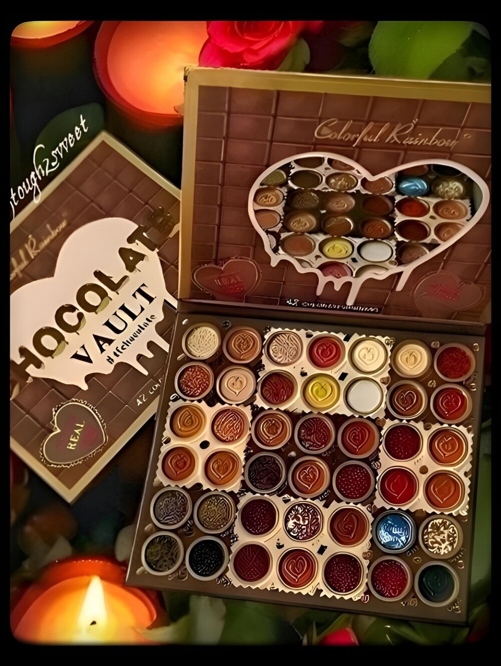 🆕️LARGE 42 COLOR CHOCOLATE VAULT HIGHLY PIGMENTED EYESHADOWS WITH REAL COCOA🍫